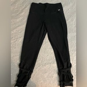 PINK black yoga pants w/ mesh detailing